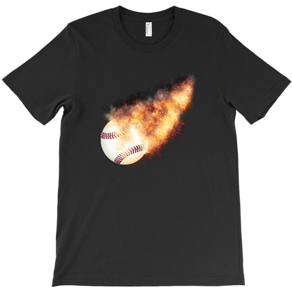 Baseball Flames Funny Sports Ball Graphic Novelty Art Design Gift H13807 T-Shirt, for Men and Women, Up to Size 5XL