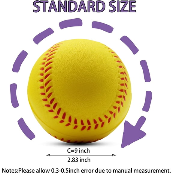 Baseball, Foam Baseballs Training Baseballs Unmarked Practice Baseball for Hitting, Soft Toss, Batting, Fielding, Pitching