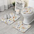 thumbnail image 1 of Baseball Football Pattern Bathroom Rugs Sets 3 Piece,Toilet Cover Set,Absorbent Non Slip Bathroom Mats Sets with U-Shaped Contour Rug Toilet Rug Set, 1 of 5