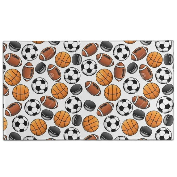 Baseball Football Pattern Door Rugs,Washable Non Slip Door Mats Indoor,Decorative Door Mats,Entry Mat Indoor for Entrance,Bedroom,Kitchen,Bathroom,17"x30"