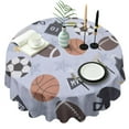 thumbnail image 1 of Baseball Football Pattern Round Tablecloth 60"x60",Wrinkle Wipeable Table Cloth for Kitchen Dining Room Picnic Patio Party, 1 of 6