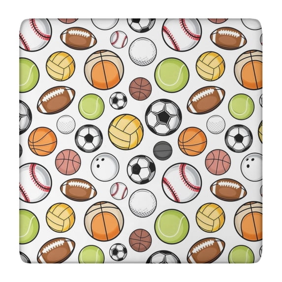 Baseball Football Pattern Square Fitted Tablecloth with Elastic Edge,Square Table Cover,Washable Elastic Table Cover for Home Kitchen Party Decor 36"x36"