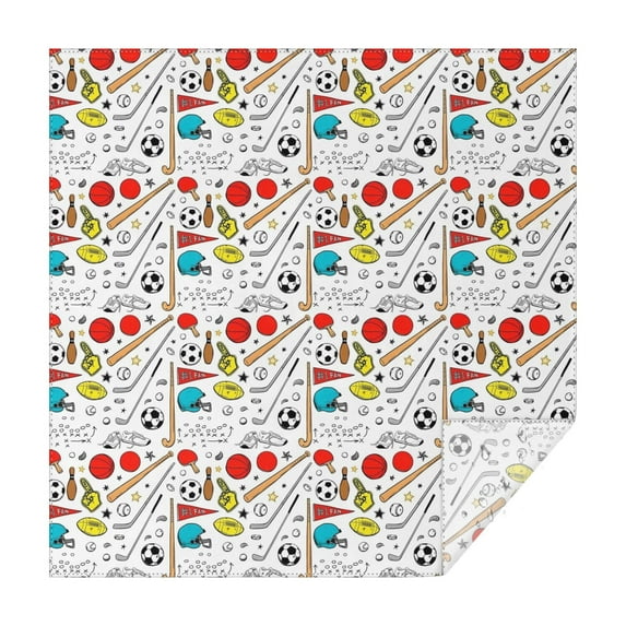 Baseball Football Pattern Square Tablecloth,Waterproof Square Table Cover,Wipeable Spillproof Washable Table Cover for Home Kitchen Party Decor 42"X42"(107x107cm)