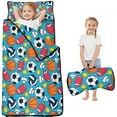 thumbnail image 1 of Baseball Football Pattern Toddler Nap Mats for Kids Preschool,Sleeping Mat Bag or Kids,Toddler Sleeping Bag,Toddler Nap Mat or Daycare, 1 of 6