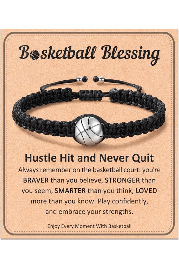 Baseball Football Soccer Gifts, Adjustable Braided Baseball Bracelets for sons Ideas with Message Gift Card