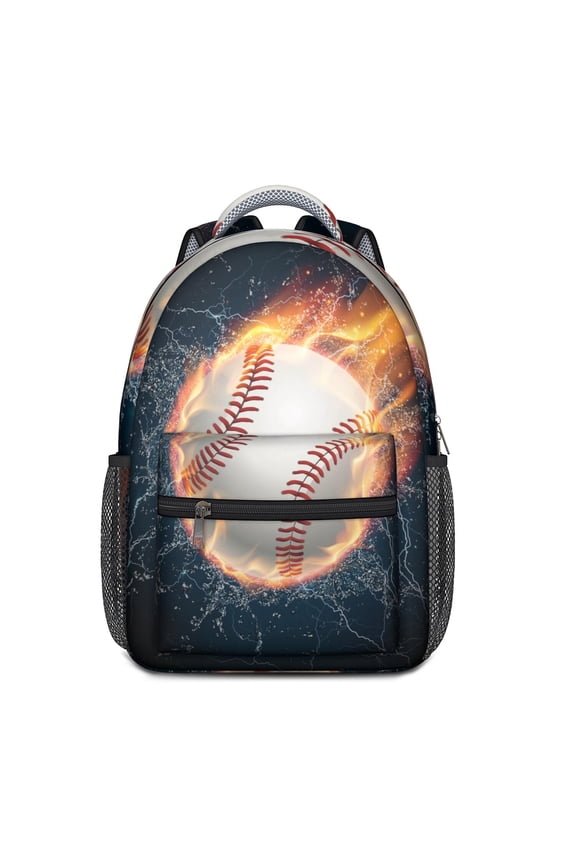 Baseball Football Soccer Backpack with Athlete Player Print Lightweight Travel Daypack