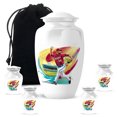 thumbnail image 1 of Baseball Funeral Urn For Women, White Urns For Human Ashes For Uncle And Aunty - Women Urns For Human Ashes Adult - Small Cremation Urn For Adult Mother & Father, 1 Large 10&3 Inch, 4 Keepsake Set, 1 of 7