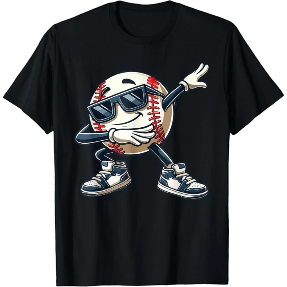 Baseball Funny Day Happy Sunglasses Cute Present Graphic Gift Top Cool Unisex T-Shirt