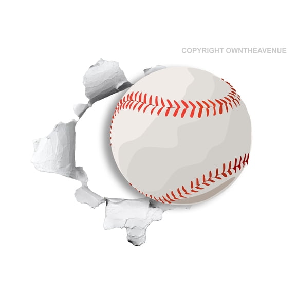 Baseball Funny Joke Sports Hole In Wall Art Car Truck Bumper Sticker 3.5"
