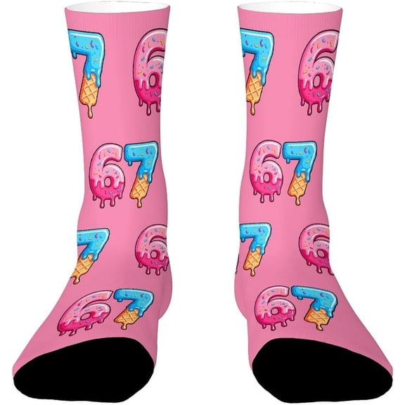 Baseball Funny Socks Christmas Santa Novelty Casual Crew Socks Women Men Christmas Socks Cute Crazy Design Socks Novelty Gift For Women Men 1 Pairs 2 Size Socks Stocking(Pink,34cm)