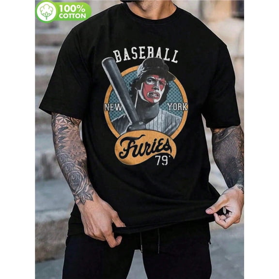 Baseball Furies Warriors Graphic Tee - Ultra-Soft 100% Cotton Breathable Moisture-Wicking Crew Neck T-Shirt for Men & Women, Comfort Fit Casual Streetwear with Vintage Sports Design