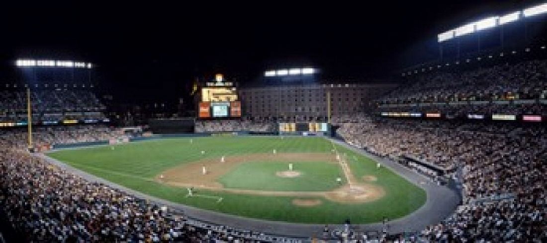 Baseball Game Camden Yards Baltimore MD Canvas Art - Panoramic Images (15 x 6)