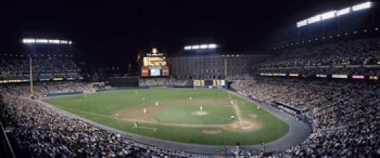 Baseball Game Camden Yards Baltimore MD Canvas Art - Panoramic Images (30 x 13)