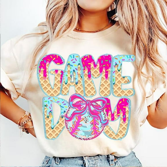 Baseball Game Day Drip Shirt, Preppy Baseball Ice Cream Drip Shirt, Mama Baseball Shirt, Game Day Baseball Shirt, Baseball Mom Dripping Shirt