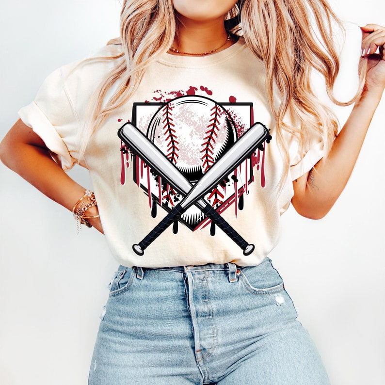 Baseball Game Day T-Shirt, Coquette Drip Baseball Tee, Home Plate Mama Shirt, Retro Sports Season Tee