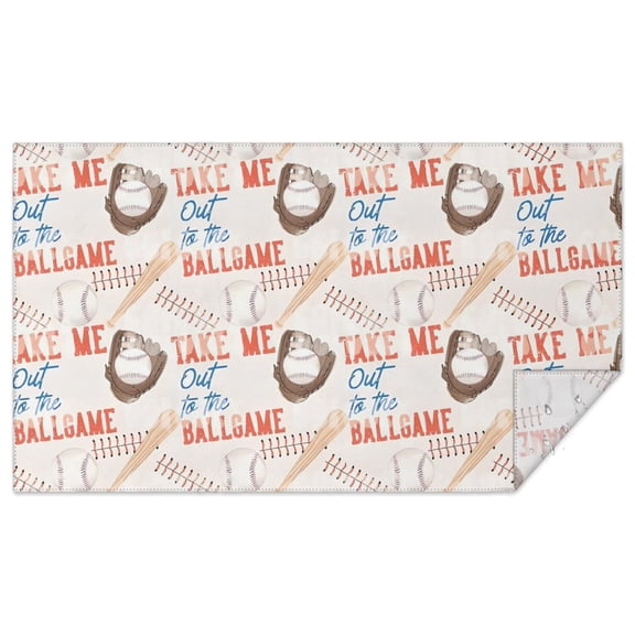 Baseball Game Pattern Rectangle Tablecloth 60"x102",Waterproof Polyester Rectangle Table Cloth, Wipeable Spillproof Polyester Tablecloth for Dining, Camping, Indoor and Outdoor