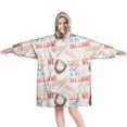 thumbnail image 1 of Baseball Game Pattern Wearable Oversized Blanket,Wearable Blanket Hoodie for Adults,Cozy Hooded Blankets with Super Pockets,Super Warm Fuzzy Pullover for Women & Men, 1 of 6