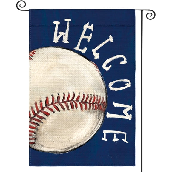 Baseball Garden Flag 12x18 Inch Double Sided Outside, Welcome Sports Game Day Yard Outdoor Flag