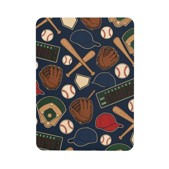 Baseball Gear Icon Pattern Rectangular Refrigerator Magnet, Soft Magnetic Fridge Magnet for Home, Office, Locker Decor