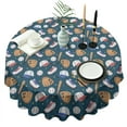thumbnail image 1 of Baseball Gear Pattern Round Tablecloth 60"x60",Wrinkle Wipeable Table Cloth for Kitchen Dining Room Picnic Patio Party, 1 of 6