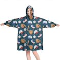 thumbnail image 1 of Baseball Gear Pattern Wearable Oversized Blanket,Wearable Blanket Hoodie for Adults,Cozy Hooded Blankets with Super Pockets,Super Warm Fuzzy Pullover for Women & Men, 1 of 6