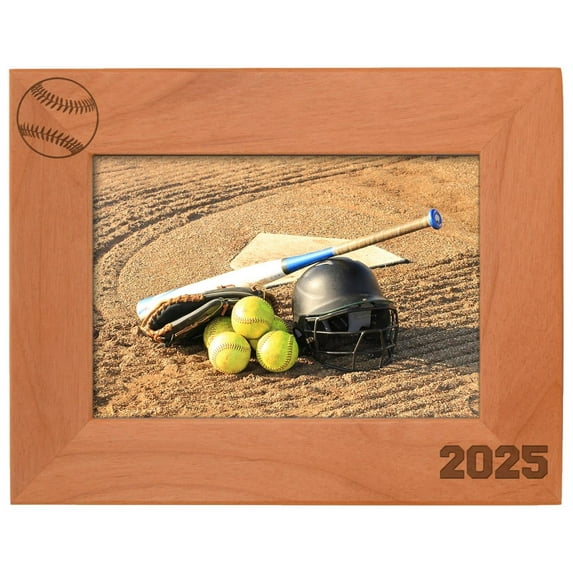 ThisWear Softball Gifts 2025 Frame Softball Picture Frame Sports Photo Frame Wood Engraved 5x7 Landscape Picture Frame