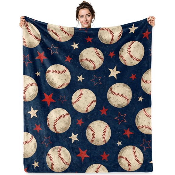 Baseball Gifts Blanket Star Throw Blanket