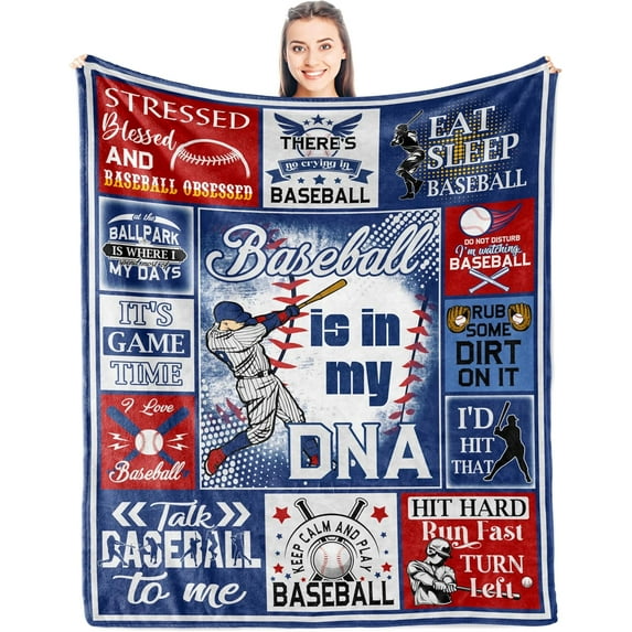 Baseball Gifts for Boys 8-12 - Valentine Baseball Gifts for Men for All Ages- Gifts for Boys Who Love Baseball Blanket Baseball Player/Lover Gift - Baseball Team/Fan Gifts Soft Throw