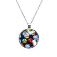 thumbnail image 1 of Baseball Glass Circular Pendant Necklace - Beautiful Handcrafted Jewelry Piece for Women, 1 of 5