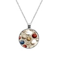 thumbnail image 1 of Baseball Glass Circular Pendant Necklace - Stylish Jewelry Statement Piece, 1 of 5