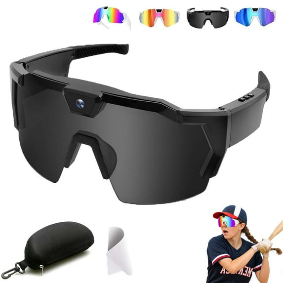 Baseball Glasses with Camera, Baseball Sunglasses with Camera, 4K Video Cameras Glasses, That Record Video And Audio, Smart Recording Sunglasses for Men and Women