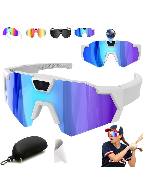 Baseball Glasses with Camera, Baseball Sunglasses with Camera, 4K Video Cameras Glasses, That Record Video And Audio, Smart Recording Sunglasses for Men and Women
