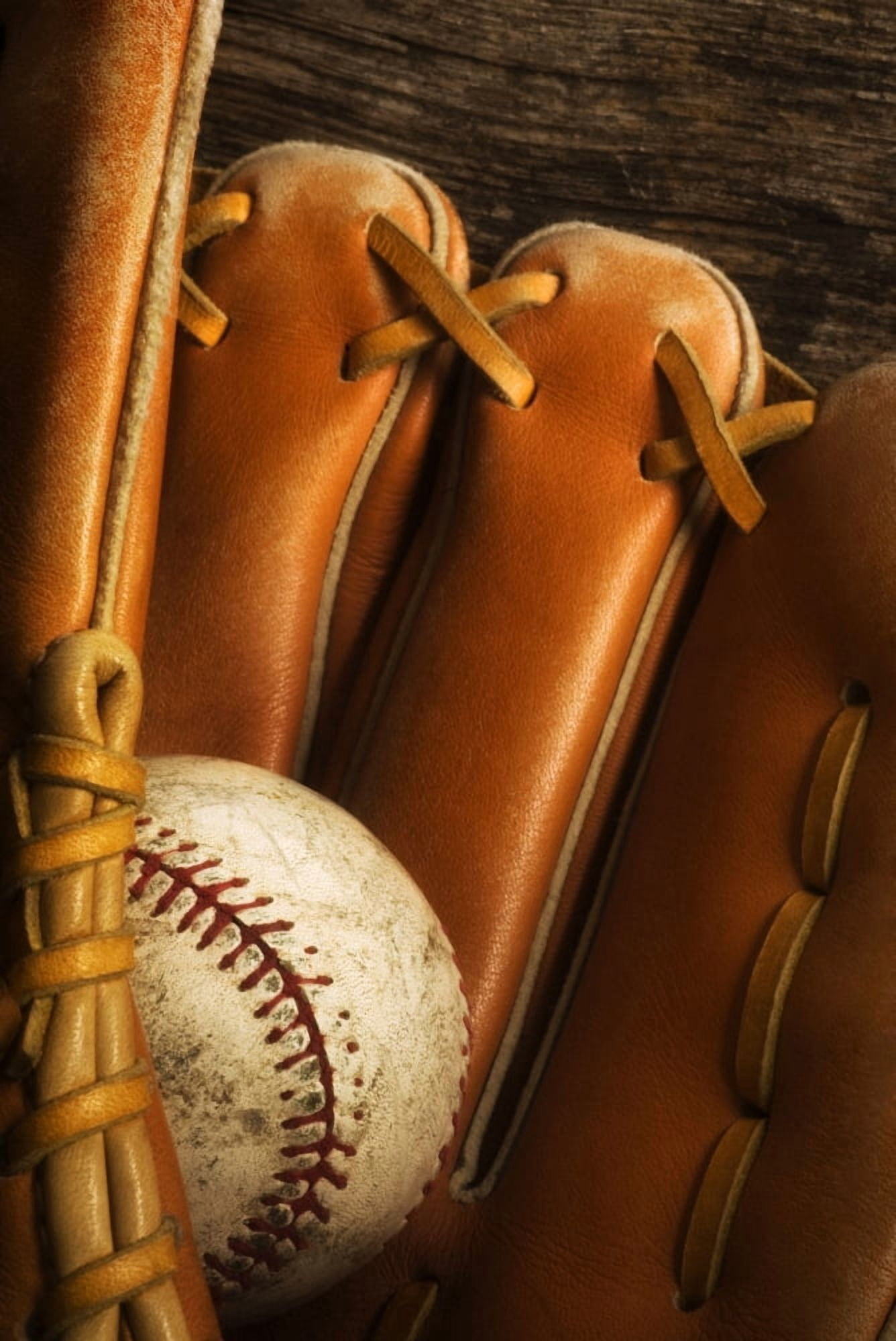Baseball Glove And Baseball Canvas Art - Chris and Kate Knorr Design Pics (24 x 36)