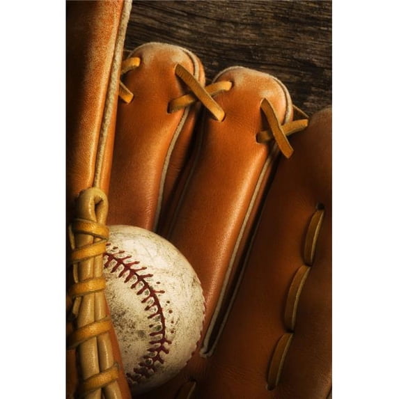 Baseball Glove & Baseball Poster Print, Large - 24 x 36