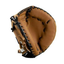 Baseball Glove, Durable PU Leather Baseball and Softball Catcher' Beginner Play Training Adults Practice Outdoor Sports Brown