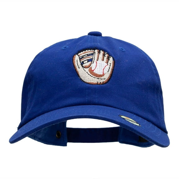 Baseball Glove Embroidered Unstructured Cotton Twill Cap - Royal OSFM