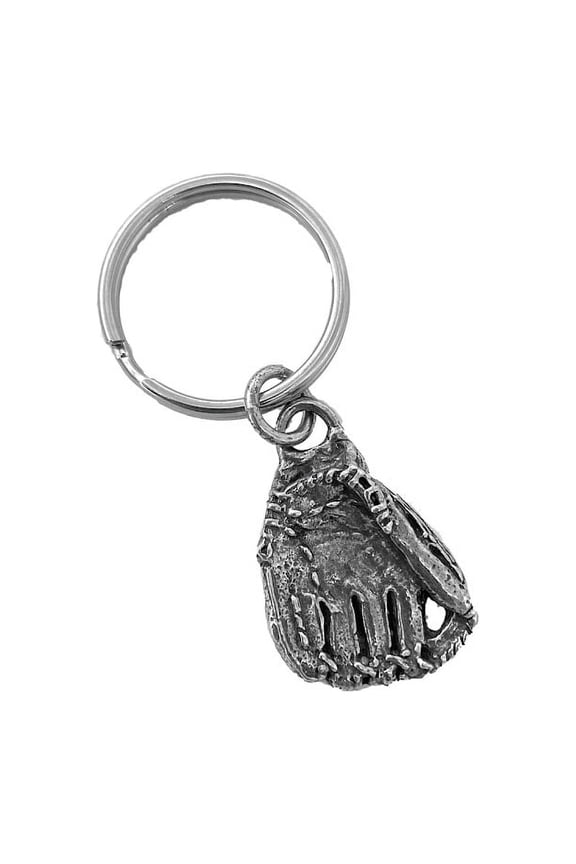 Baseball Glove Keychain, Softball, Athlete, Coach, MLB, Key Fob, Key Ring, Keys, Zipper Pull, Luggage Tag, Backpack, Pewter, Over 300 Keychains Designs, Handmade in the USA A512KC
