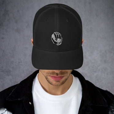 Baseball Glove Logo Trucker Hat Trucker Cap (Black)