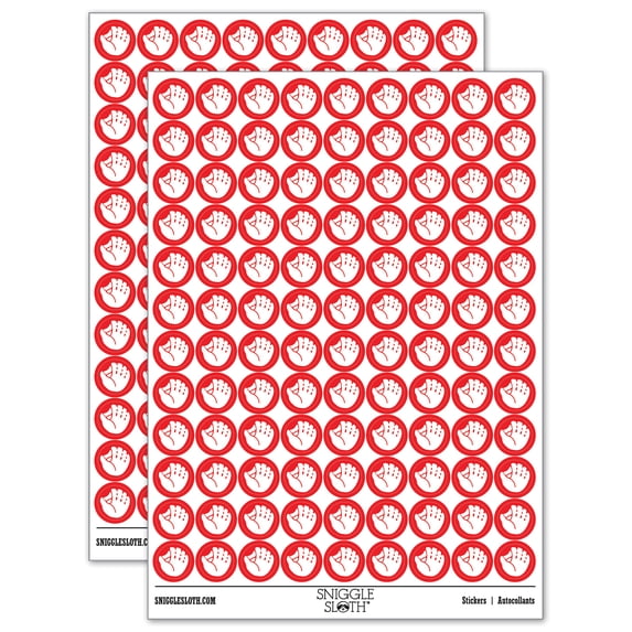 Baseball Glove Mitt 200+ Round Stickers - Red - Matte Finish - 0.50" Size