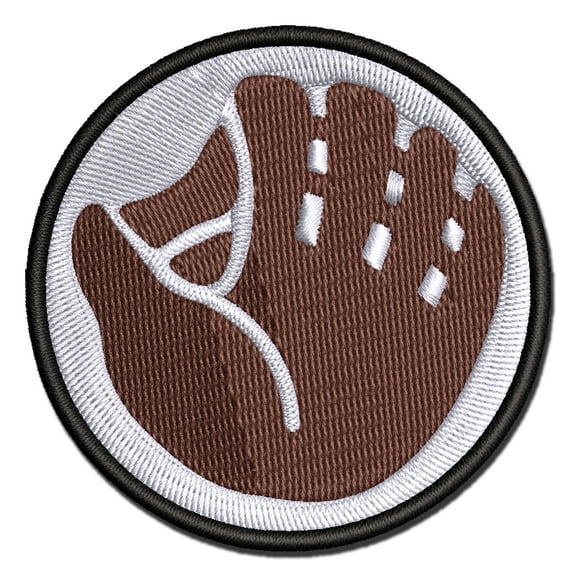 Baseball Glove Mitt Applique Multi-Color Embroidered Hook & Loop Patch - 2.0 Inch Mini