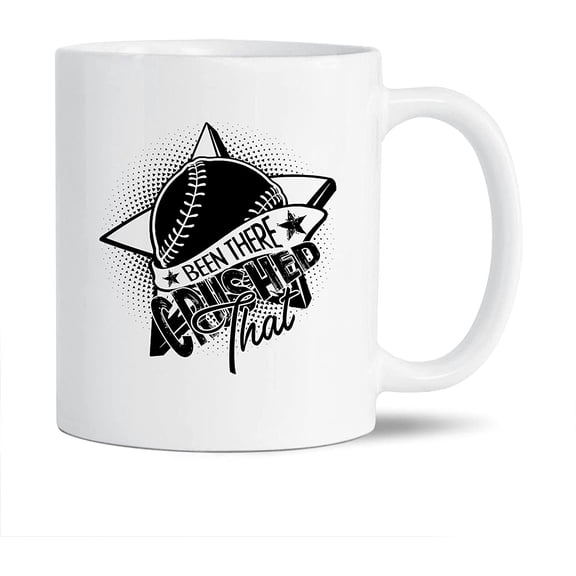 Baseball Graphic Ceramic Coffee Mug, Been There Crushed That White Mug Cup, Baseball Coffee Mug Cup Gift Ideas, Awesome Baseball Porcelain Teacup 11 Oz.