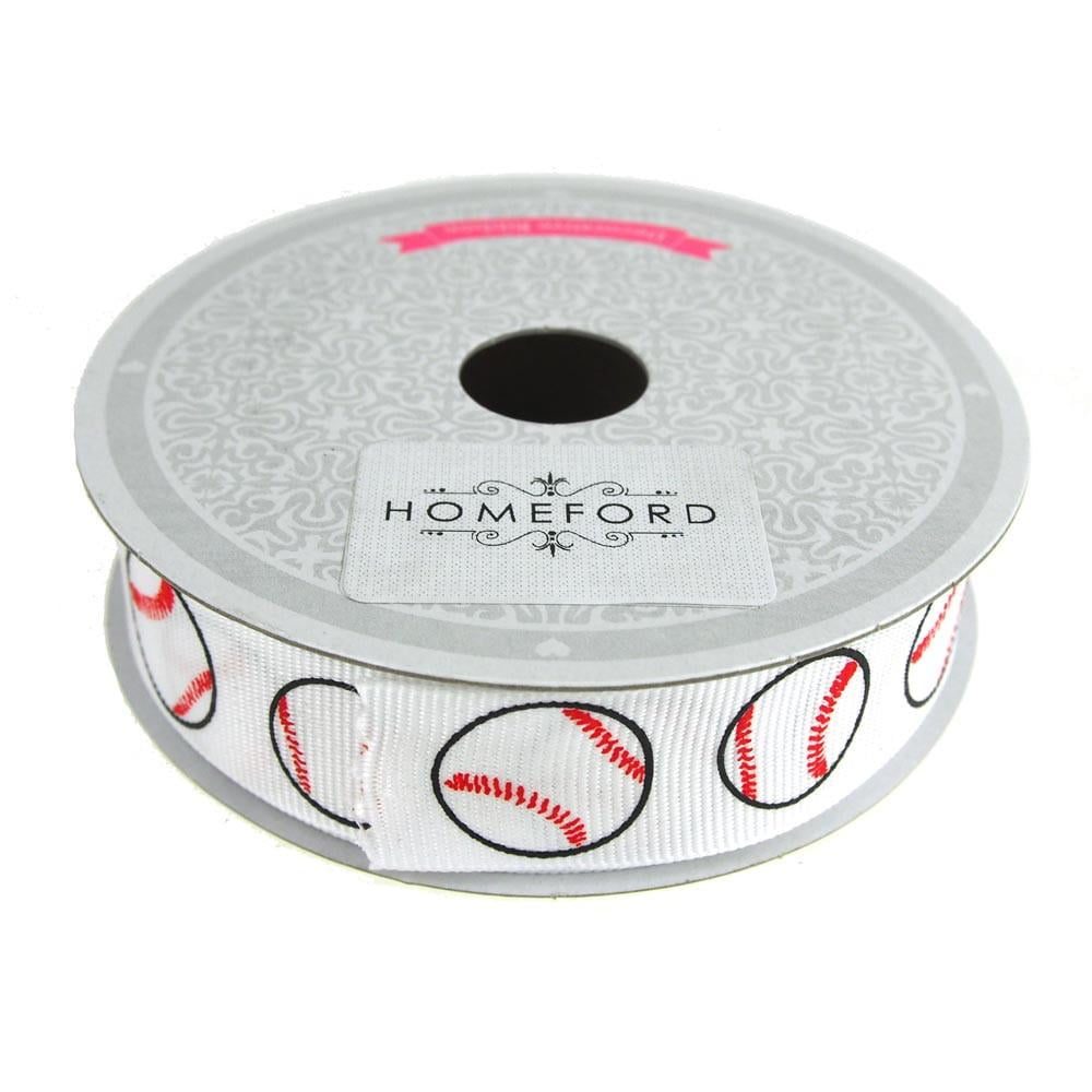 FIREFLY IMPORTS Baseball Grosgrain Sports Ribbon, 7/8-Inch, 10 Yards
