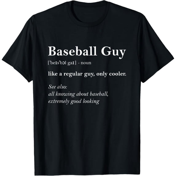 Baseball Guy Definition Boy Baseball Gift Baseball Player T-Shirt