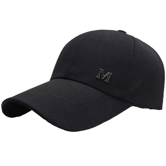 Baseball Hat Adjustable Extended Brim M Letter Decoration Sun Protection Sports Hat Summer Sports Supply