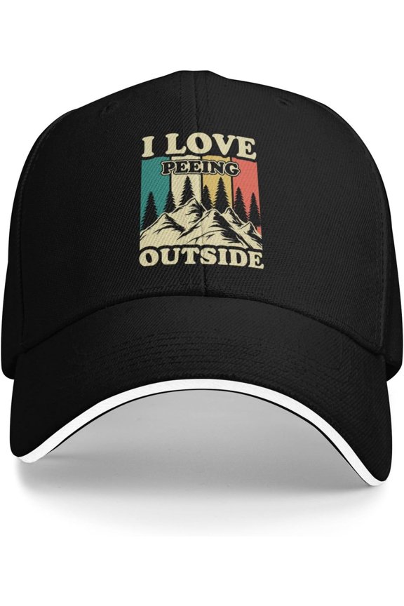 Baseball Hat Camping Hiking Lover Running Cap for Men I Love Peeing Outside Ball Cap