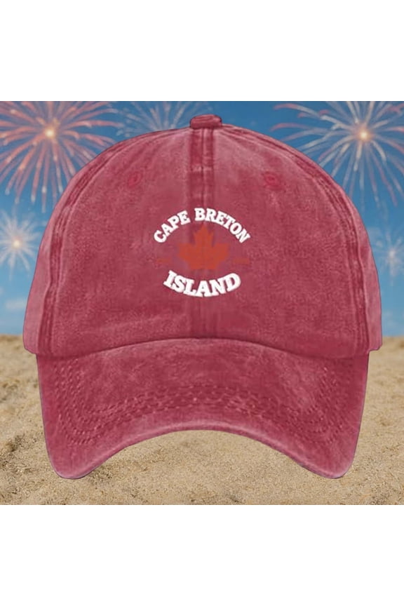 Baseball Hat Canadian Print Casual Adjustable Outdoor Vintage Summer Breathable Mens Caps Red One Size