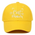 thumbnail image 1 of Baseball Hat Cat Mom Embroidered Summer Sun Protection Adjustable Hard Top Cat Lover Men's Baseball Caps, 1 of 3