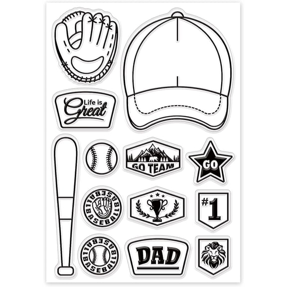 Baseball Hat Clear Stamps Baseball Sport Silicone Clear Stamp Seals for Cards Making DIY Scrapbooking Photo Journal Album Decoration