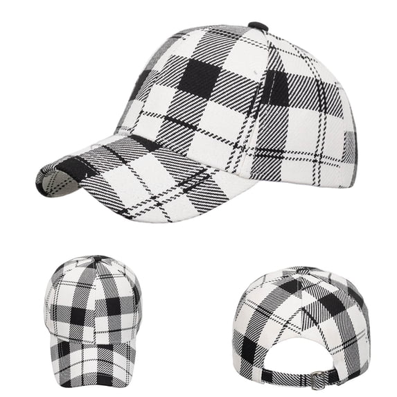 Baseball Hat Fashion British Plaid Printed Sun Protection Summer Adjustable Classic Fit Caps for Men