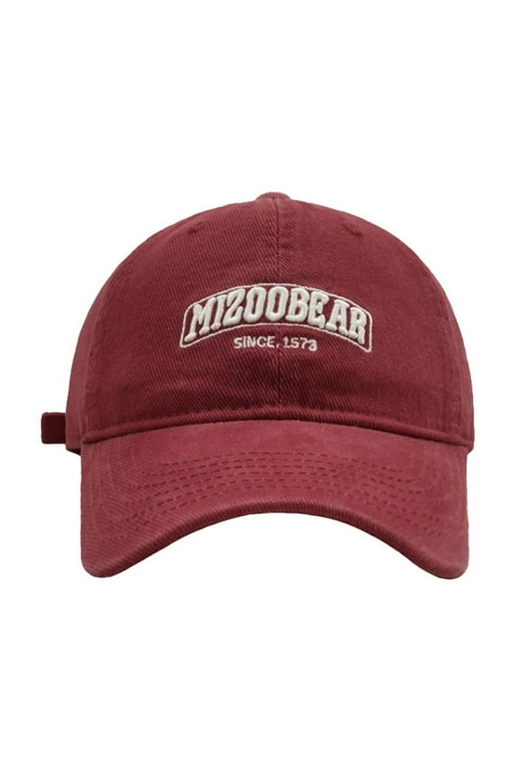 Baseball Hat for Men - Low Profile Fitted Cap for Sports & Casual Fall And Winter MIZOOBEAR Sanded Three Embroidery Soft Top Baseball Cap Men's Wide Brim Face Cap